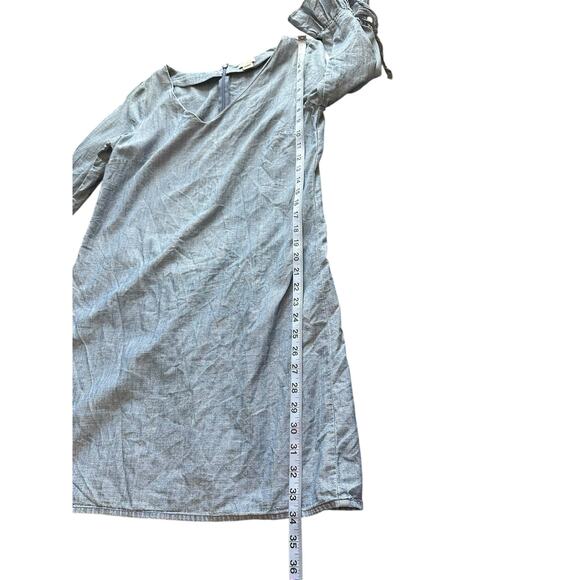 J.Crew Dress Blue Basic Lightweight V-Neck Chambray Ruffle Tie Sleeve Size 6 - Picture 12 of 12